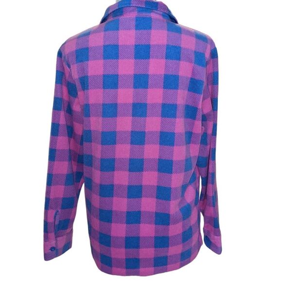 🤩 Riders by Lee pink and purple checkered fleece top size‎ medium 🤩 2 for $20 - Picture 4 of 5